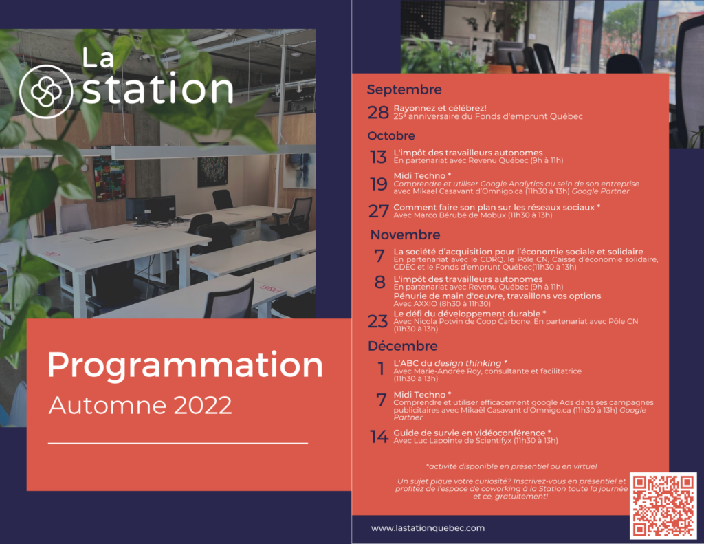 Visuel programmation La station Automne 2022