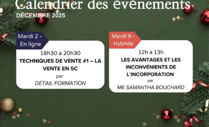 CALENDRIER DU MOIS DE DÉCEMBRE 🎄